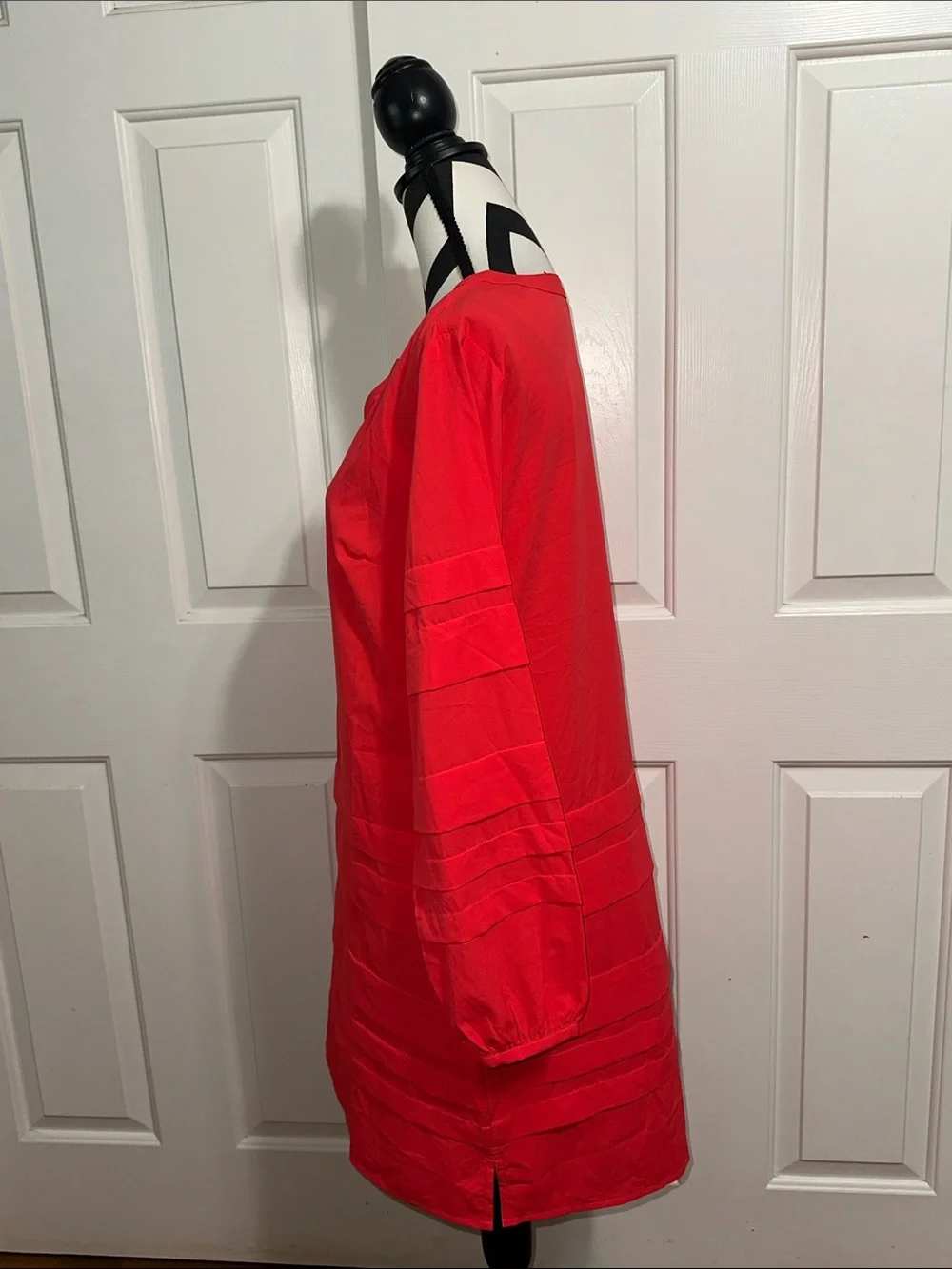 Coolibar Red Long-Sleeve Pleated Tunic Dress
